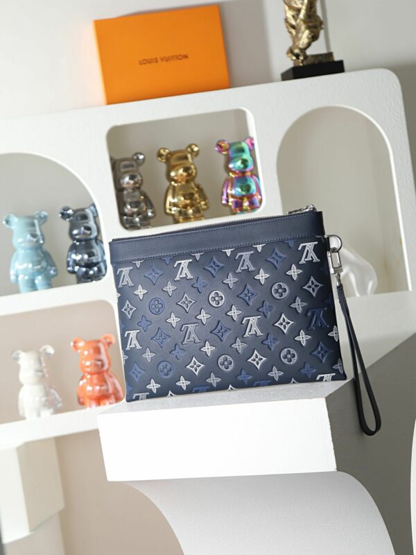 LV Pochette Voyage MM Monogram Ink Navy Blue Clutch Bag 28913 LV Pochette Voyage MM Monogram Ink Navy Blue Clutch Bag 28913