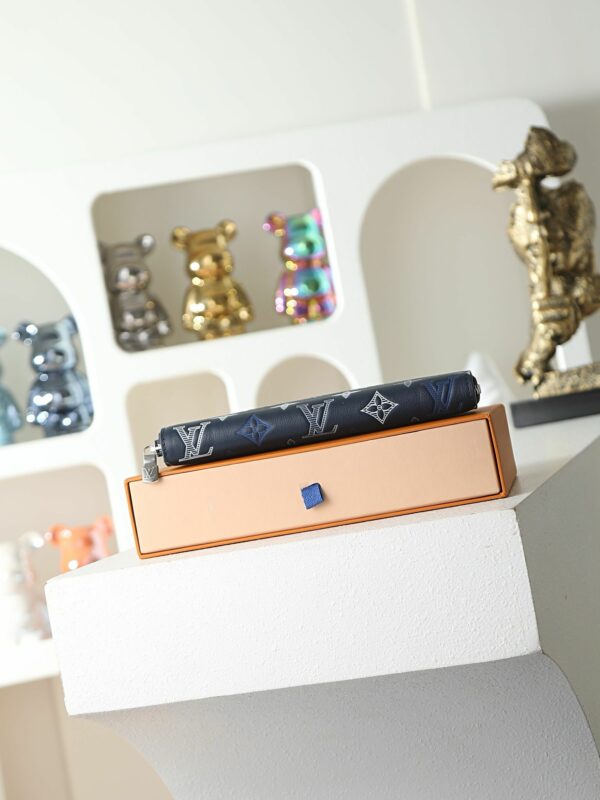 LV Zippy Wallet Monogram Shadow Navy Blue 28777